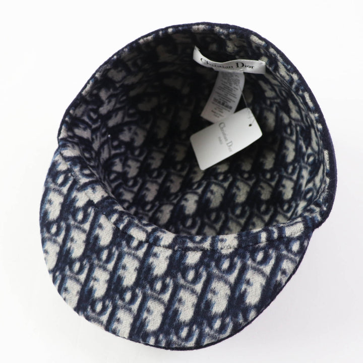 Discounted Pristine Christian Dior cap Oblique Dark navy wool Women 57 21DCH918I100