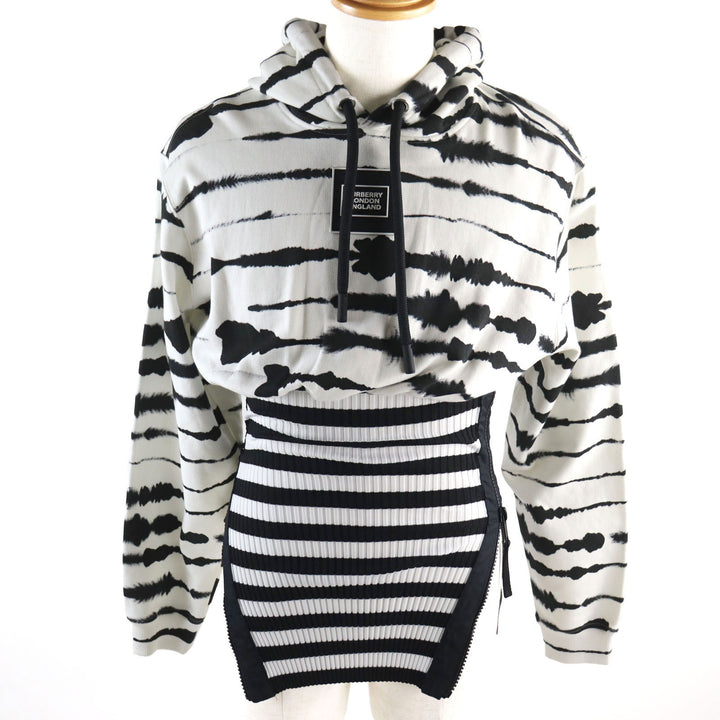 Discounted Excellent BURBERRY hoodie Watercolour Print Reconstructed Hoodie XS 4563724