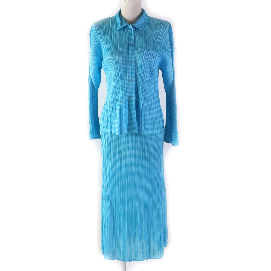 Discounted Great PLEATS PLEASE two-piece set Check Pattern 3 PP22-JJ853/PP22-JG855