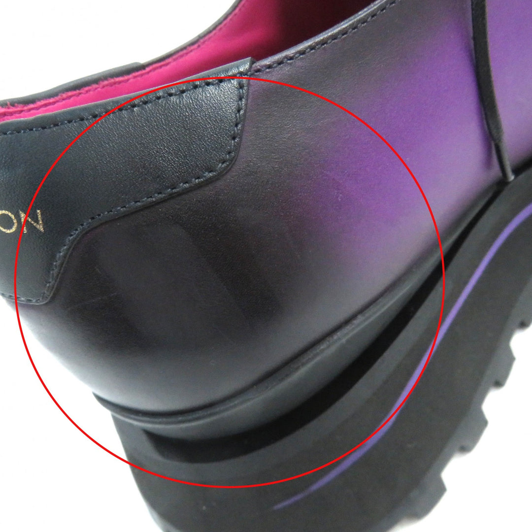 Discounted Excellent LOUIS VUITTON Leather shoes Plain Toe Derby Shoes Purple Gradient