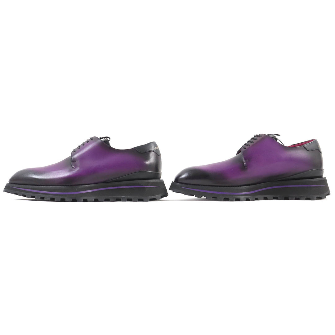 Discounted Excellent LOUIS VUITTON Leather shoes Plain Toe Derby Shoes Purple Gradient