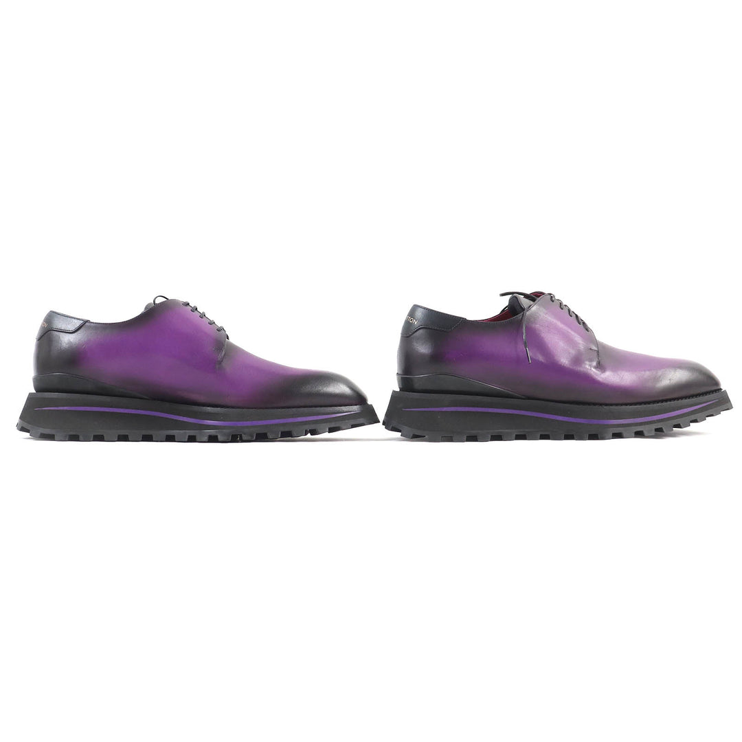 Discounted Excellent LOUIS VUITTON Leather shoes Plain Toe Derby Shoes Purple Gradient