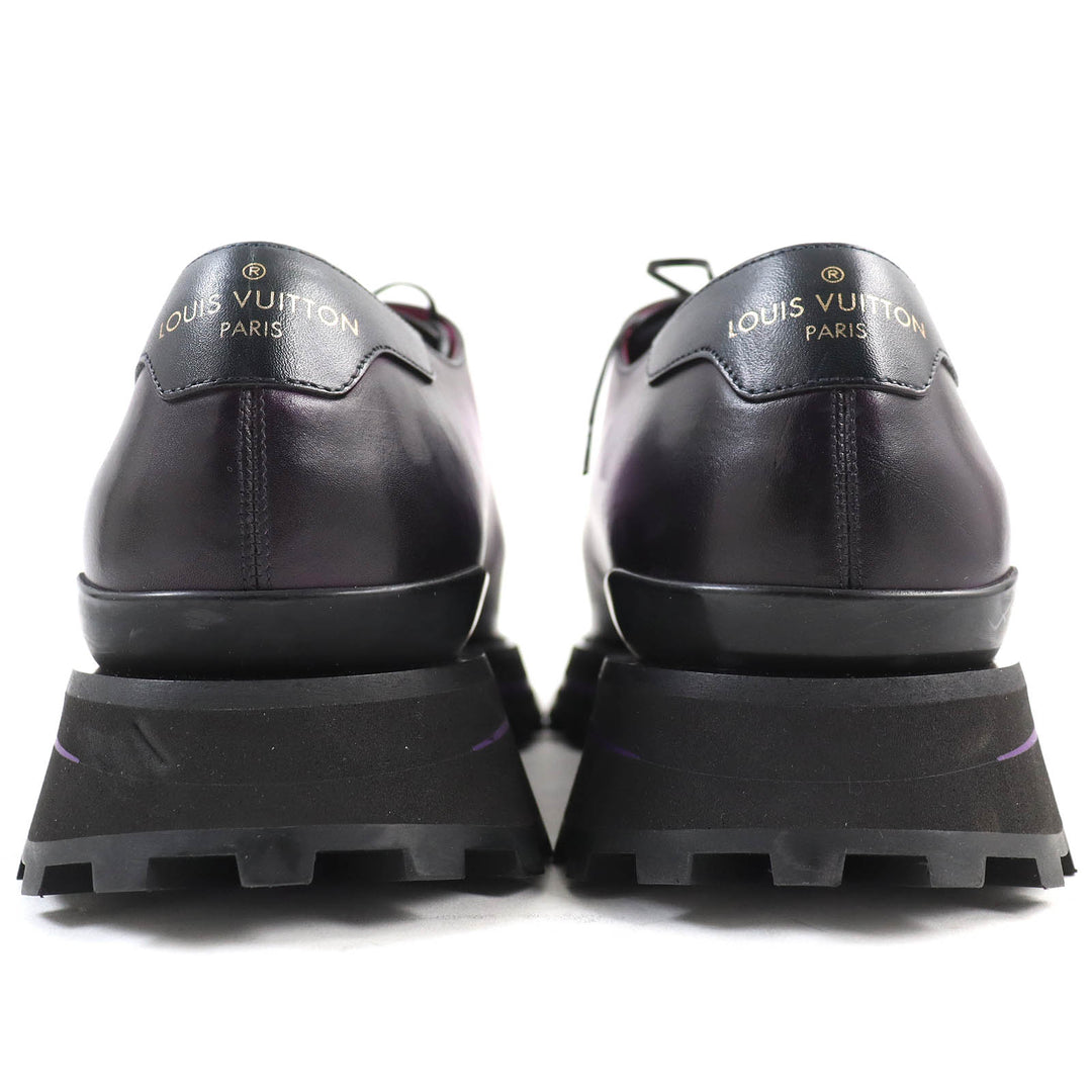 Discounted Excellent LOUIS VUITTON Leather shoes Plain Toe Derby Shoes Purple Gradient