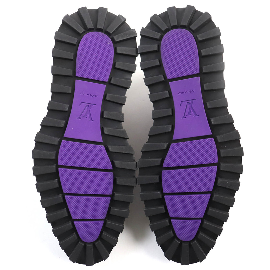 Discounted Excellent LOUIS VUITTON Leather shoes Plain Toe Derby Shoes Purple Gradient