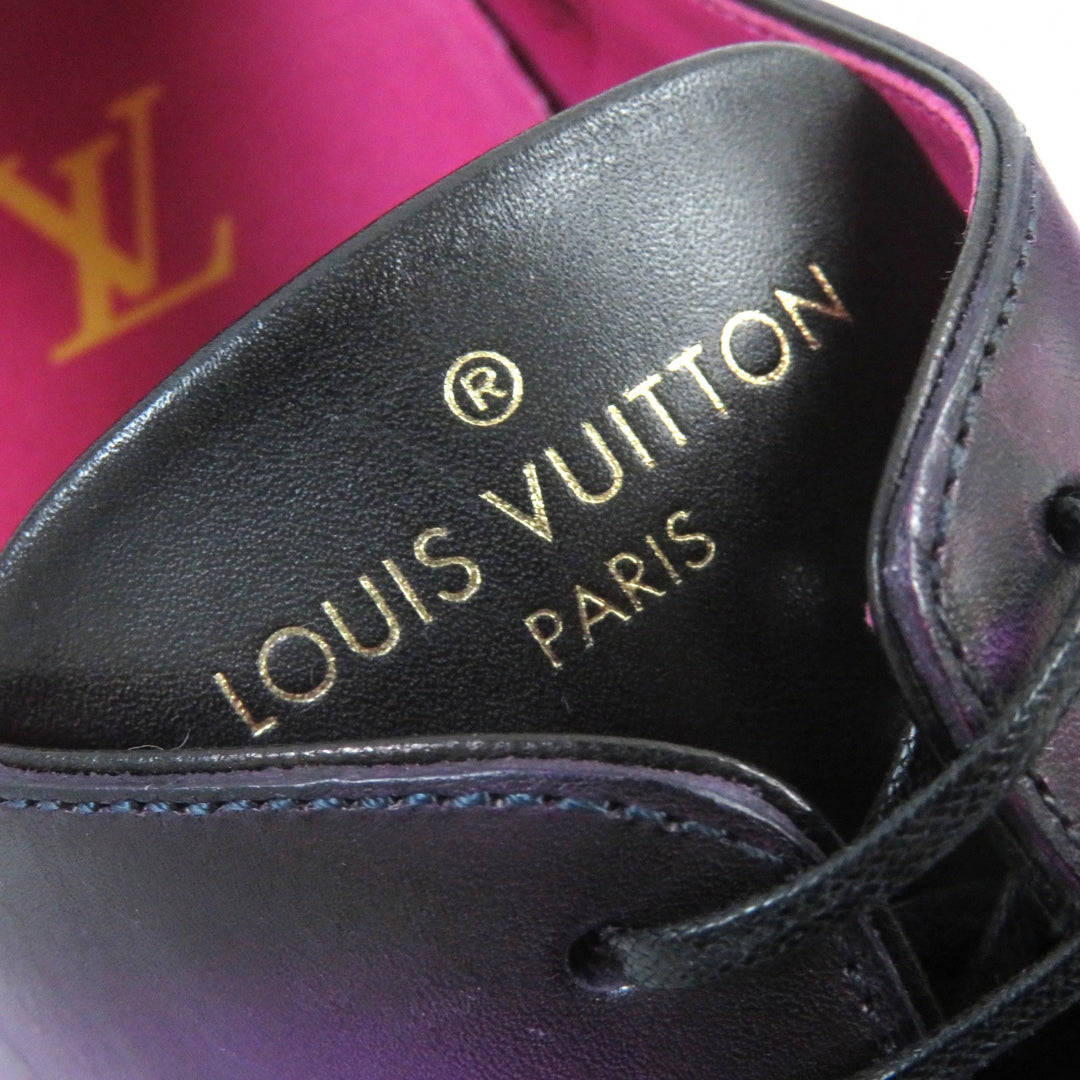 Discounted Excellent LOUIS VUITTON Leather shoes Plain Toe Derby Shoes Purple Gradient