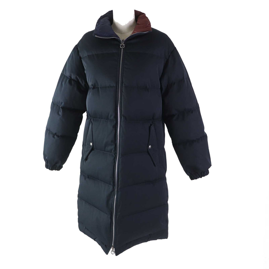 Great Salvatore Ferragamo down coat Reversible Navy/Multi Women 38