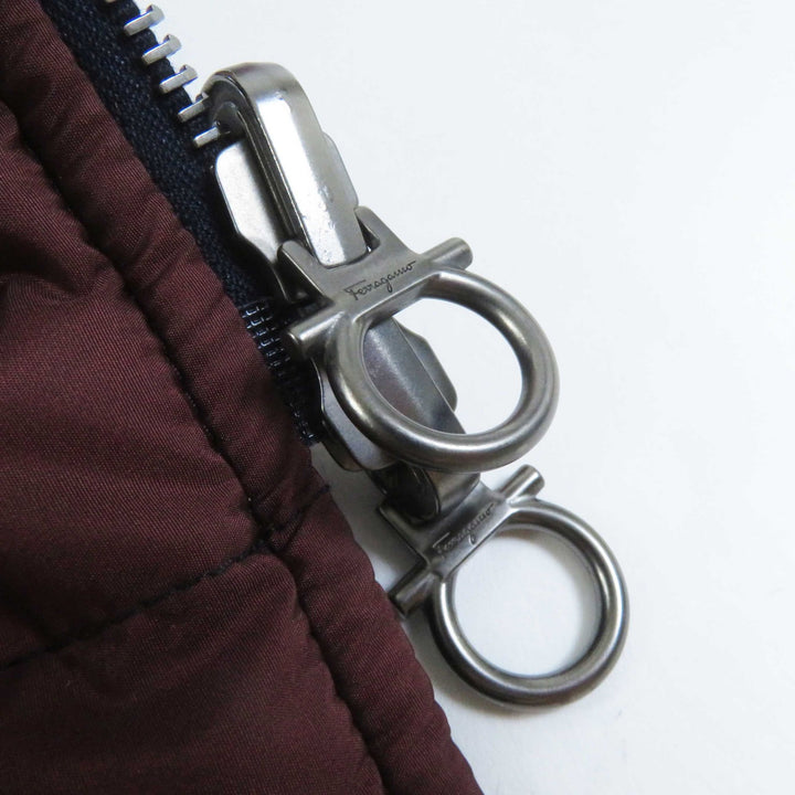 Great Salvatore Ferragamo down coat Reversible Navy/Multi Women 38