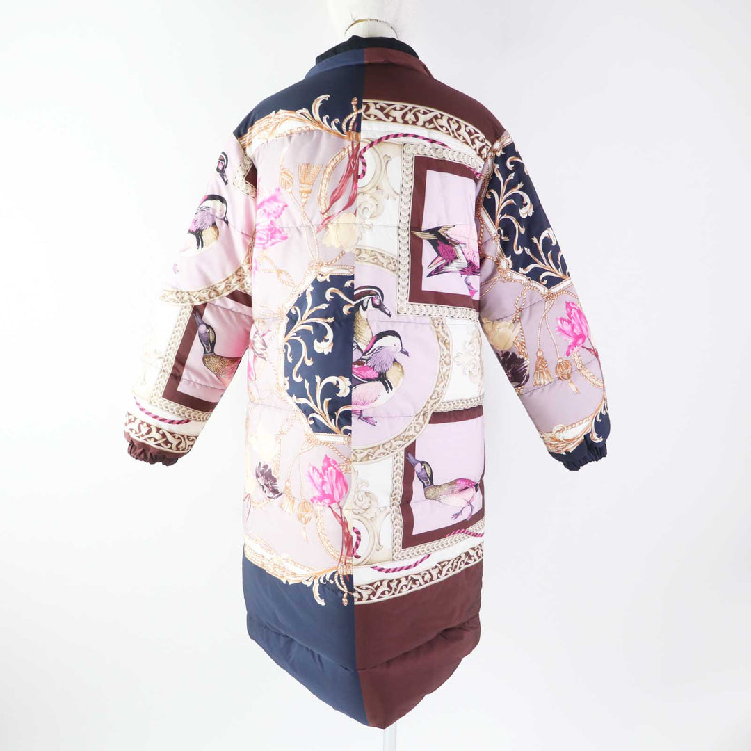 Great Salvatore Ferragamo down coat Reversible Navy/Multi Women 38