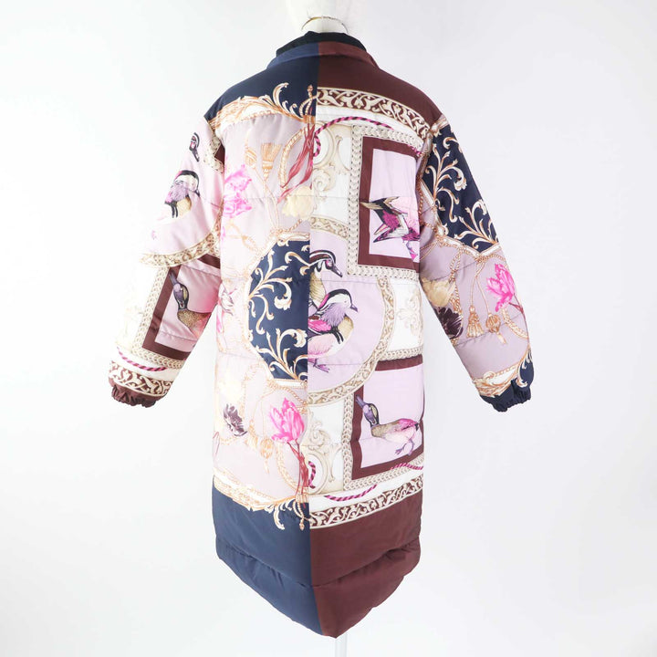Great Salvatore Ferragamo down coat Reversible Navy/Multi Women 38