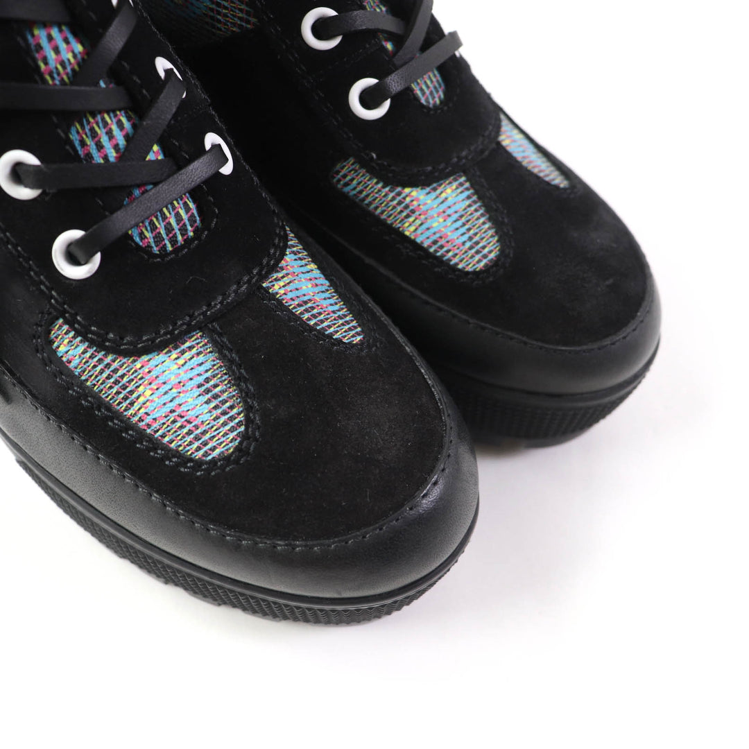 Excellent LOUIS VUITTON Ankle boots Monogram suede lace-ups leather Women 34.5