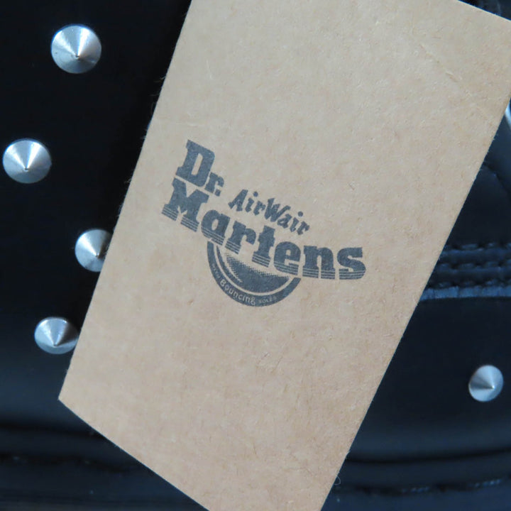 Discounted Pristine Dr.Martens short boots 1460 STUD 8-hole Black Silver leather 27040001