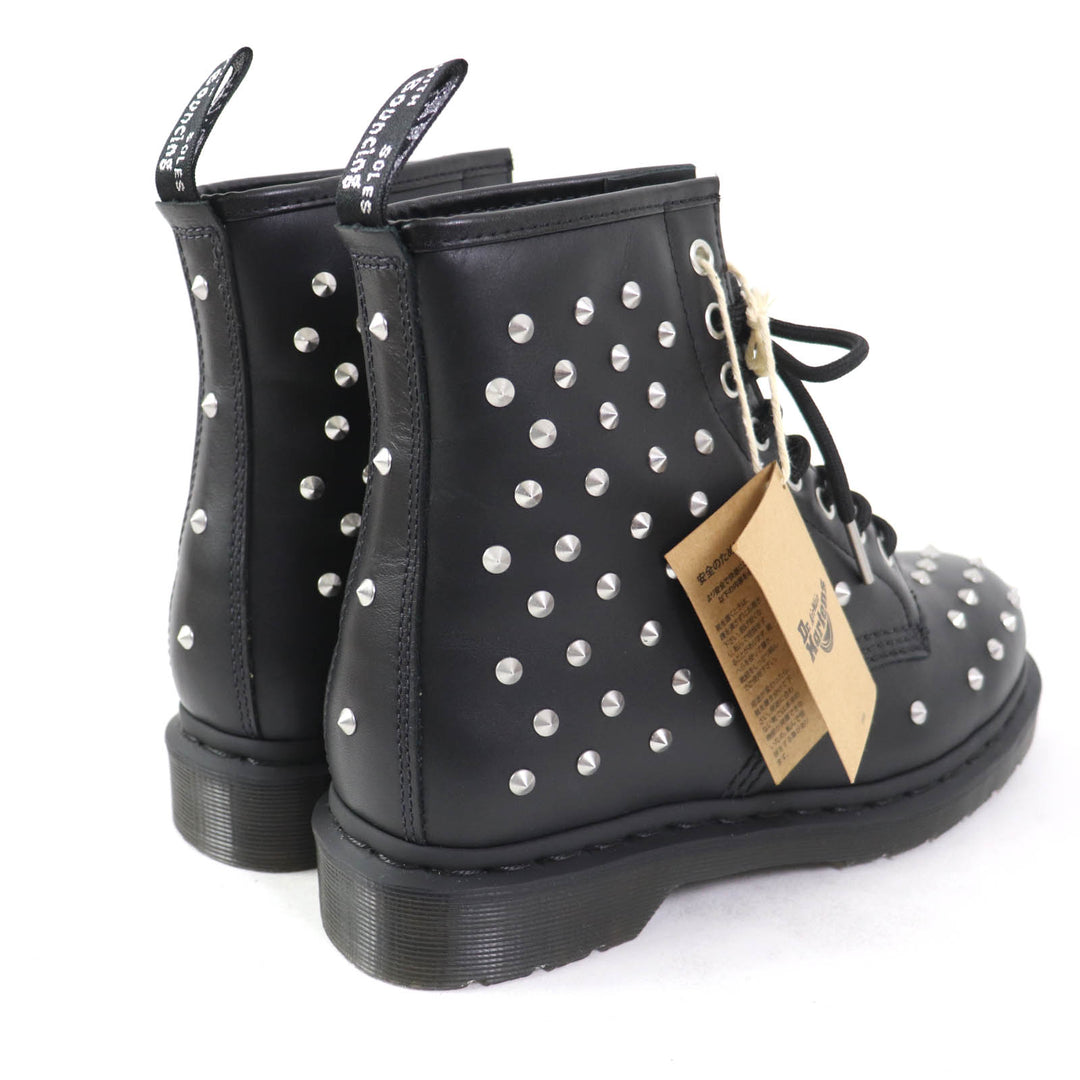 Discounted Pristine Dr.Martens short boots 1460 STUD 8-hole Black Silver leather 27040001