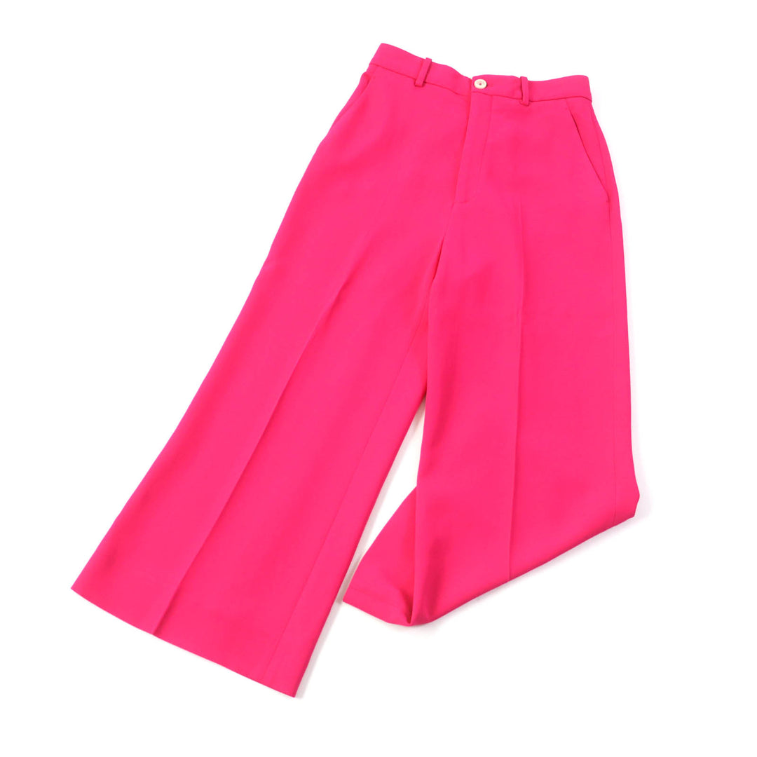 Discounted Great GUCCI Cropped pants Shell logo button waist floral pink Women 38 529540