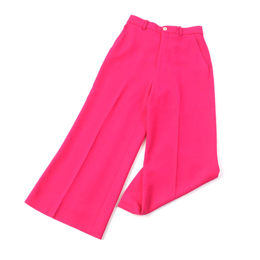 Discounted Great GUCCI Cropped pants Shell logo button waist floral pink Women 38 529540