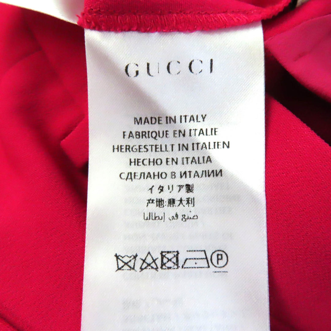 Discounted Great GUCCI Cropped pants Shell logo button waist floral pink Women 38 529540