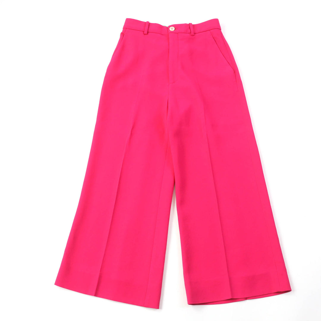 Discounted Great GUCCI Cropped pants Shell logo button waist floral pink Women 38 529540