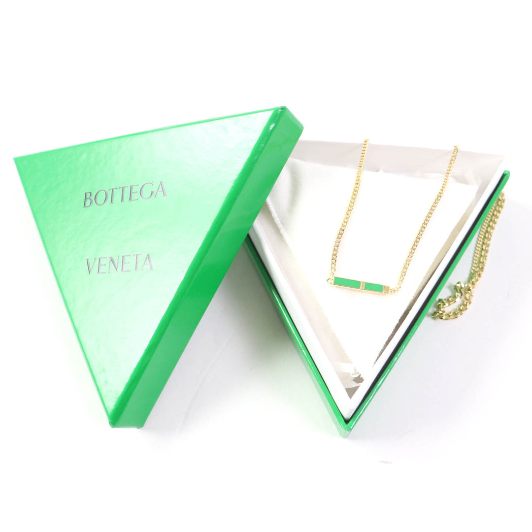 Discounted Great BOTTEGAVENETA Necklace Accessories Gold green AG925 Women
