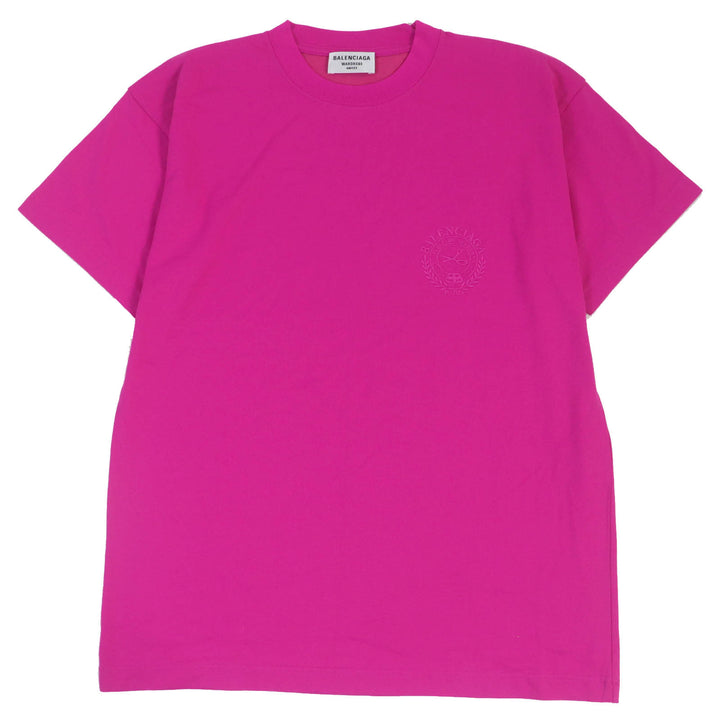 Discounted Pristine BALENCIAGA Shortsleeve T-shirt crew neck shocking pink cotton S 612965