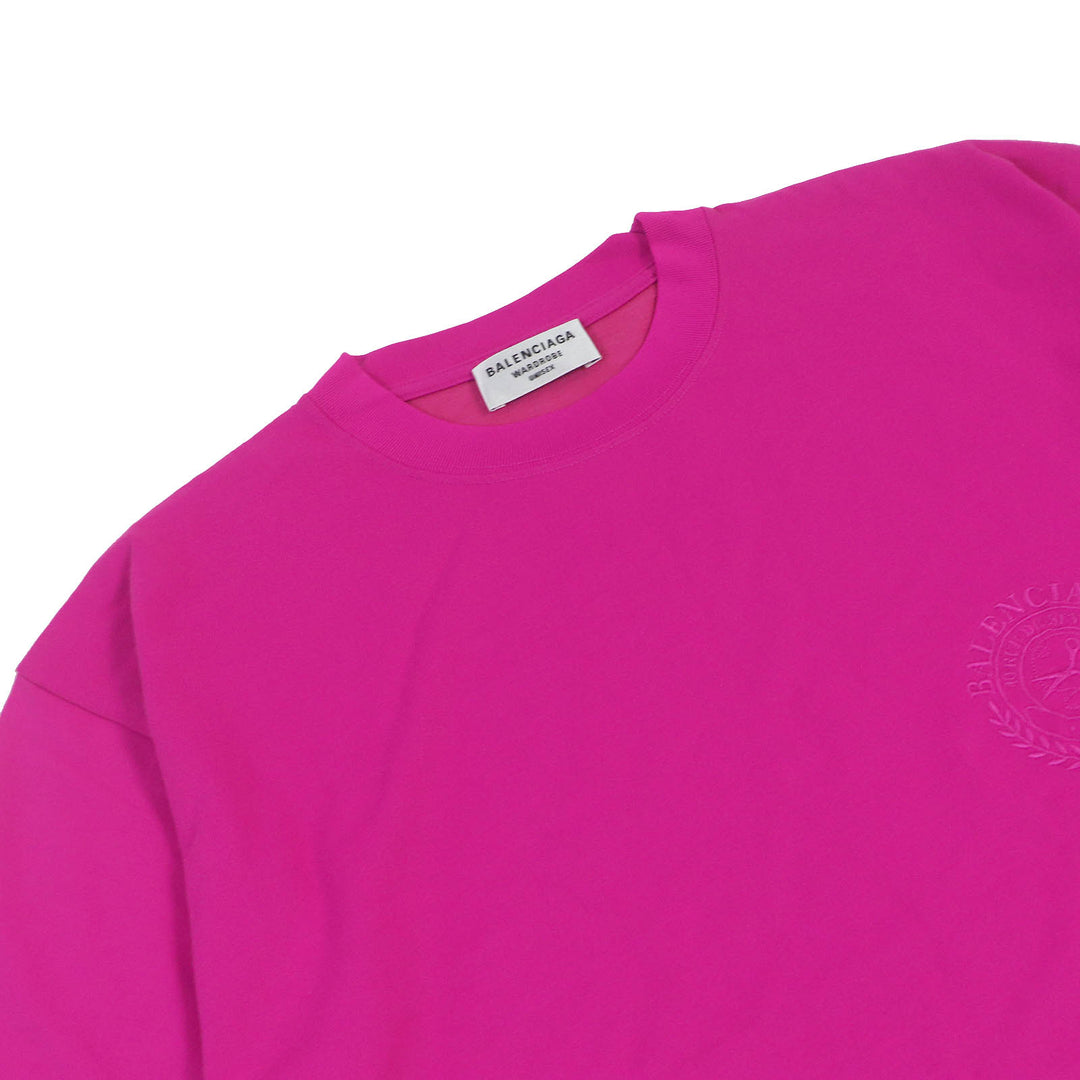 Discounted Pristine BALENCIAGA Shortsleeve T-shirt crew neck shocking pink cotton S 612965