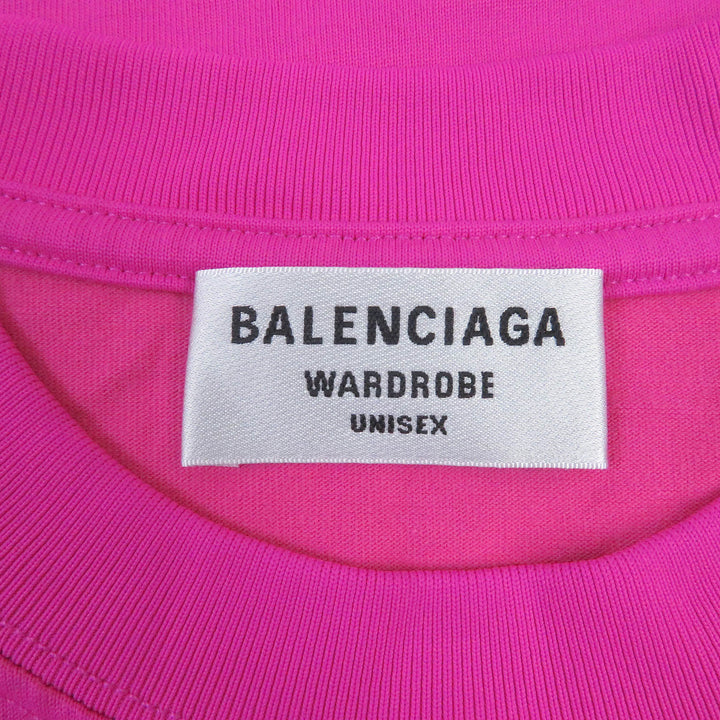 Discounted Pristine BALENCIAGA Shortsleeve T-shirt crew neck shocking pink cotton S 612965