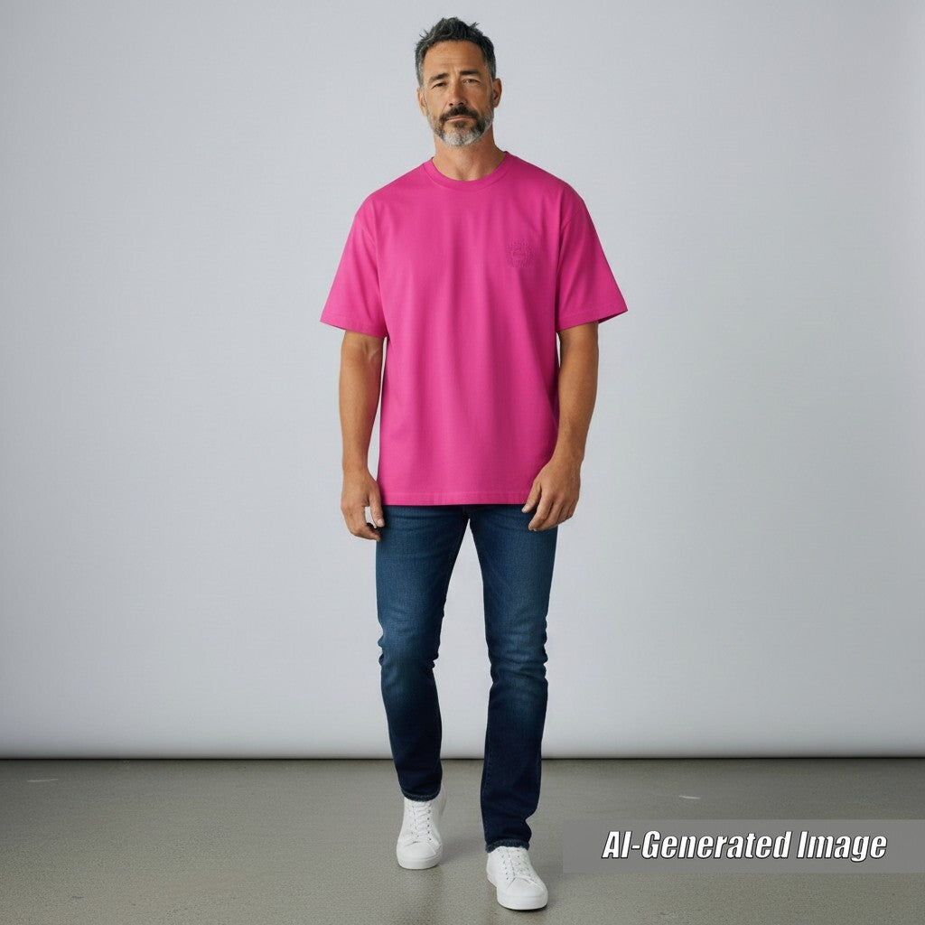 Discounted Pristine BALENCIAGA Shortsleeve T-shirt crew neck shocking pink cotton S 612965