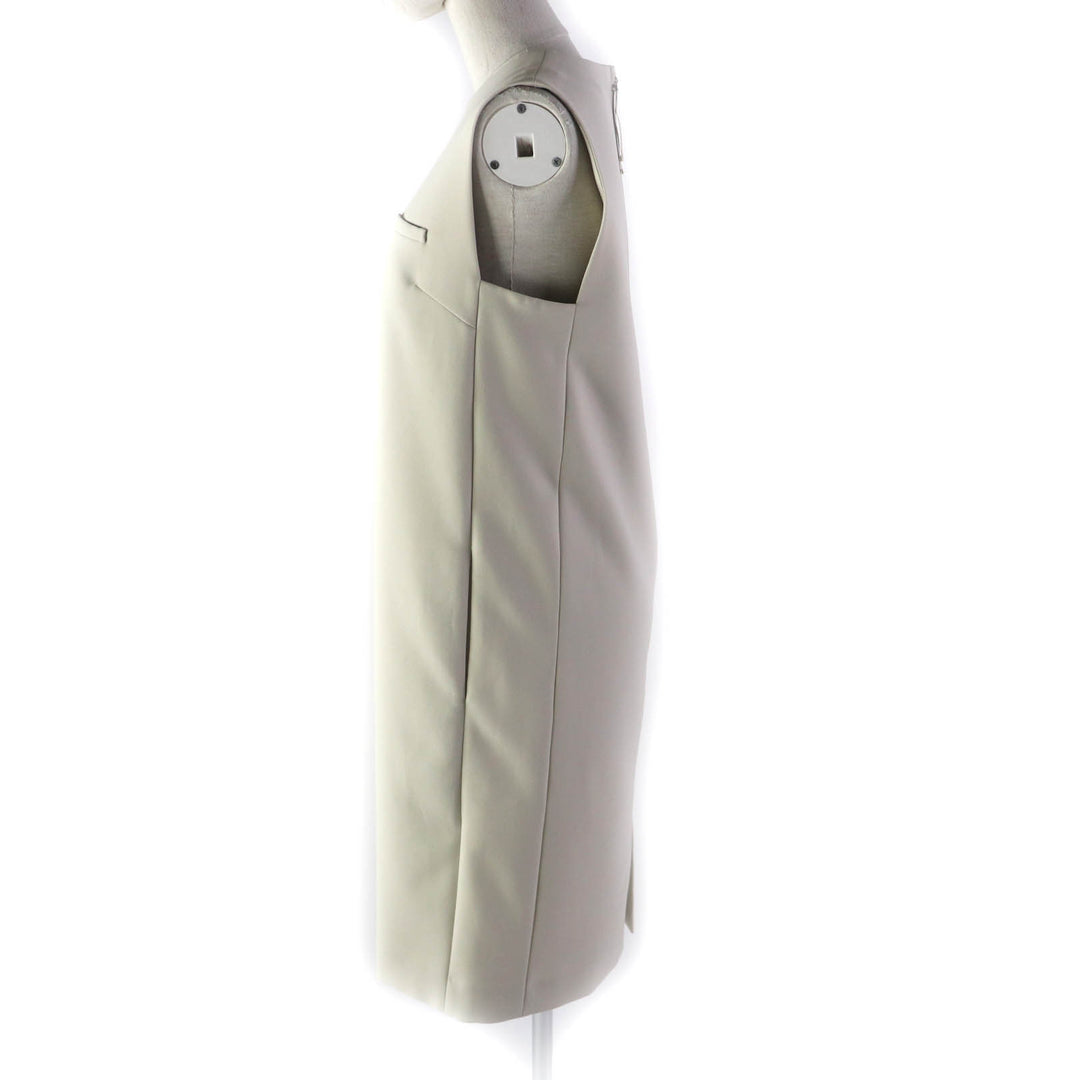 Excellent DAISY LIN one piece Sleeveless box formal dress beige Women 40 06548