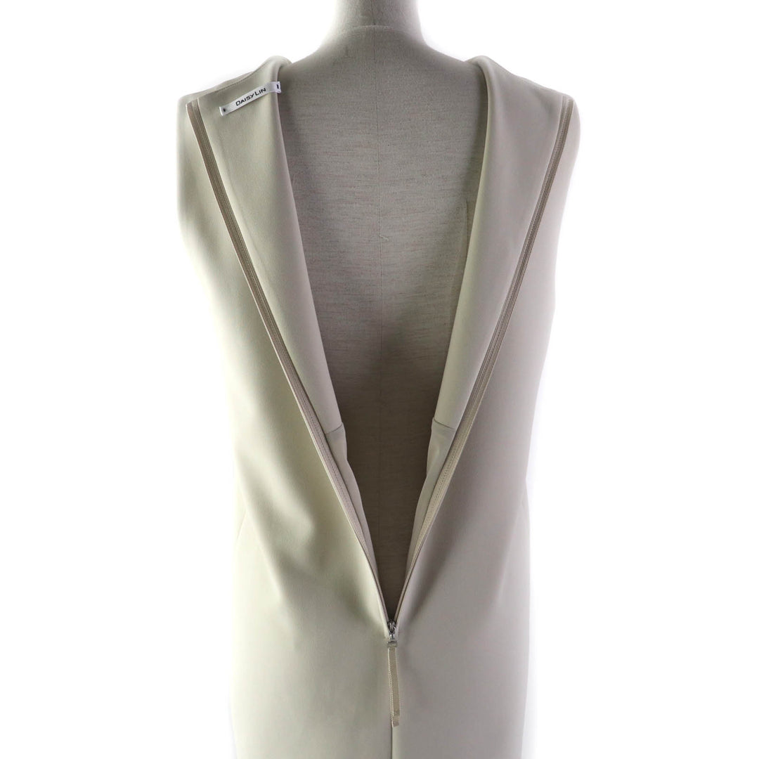 Excellent DAISY LIN one piece Sleeveless box formal dress beige Women 40 06548