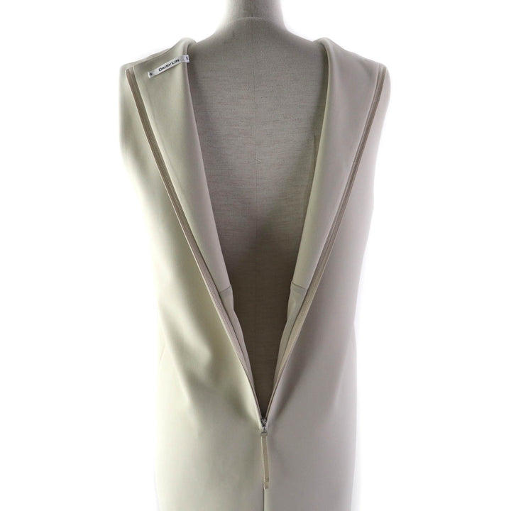 Excellent DAISY LIN one piece Sleeveless box formal dress beige Women 40 06548