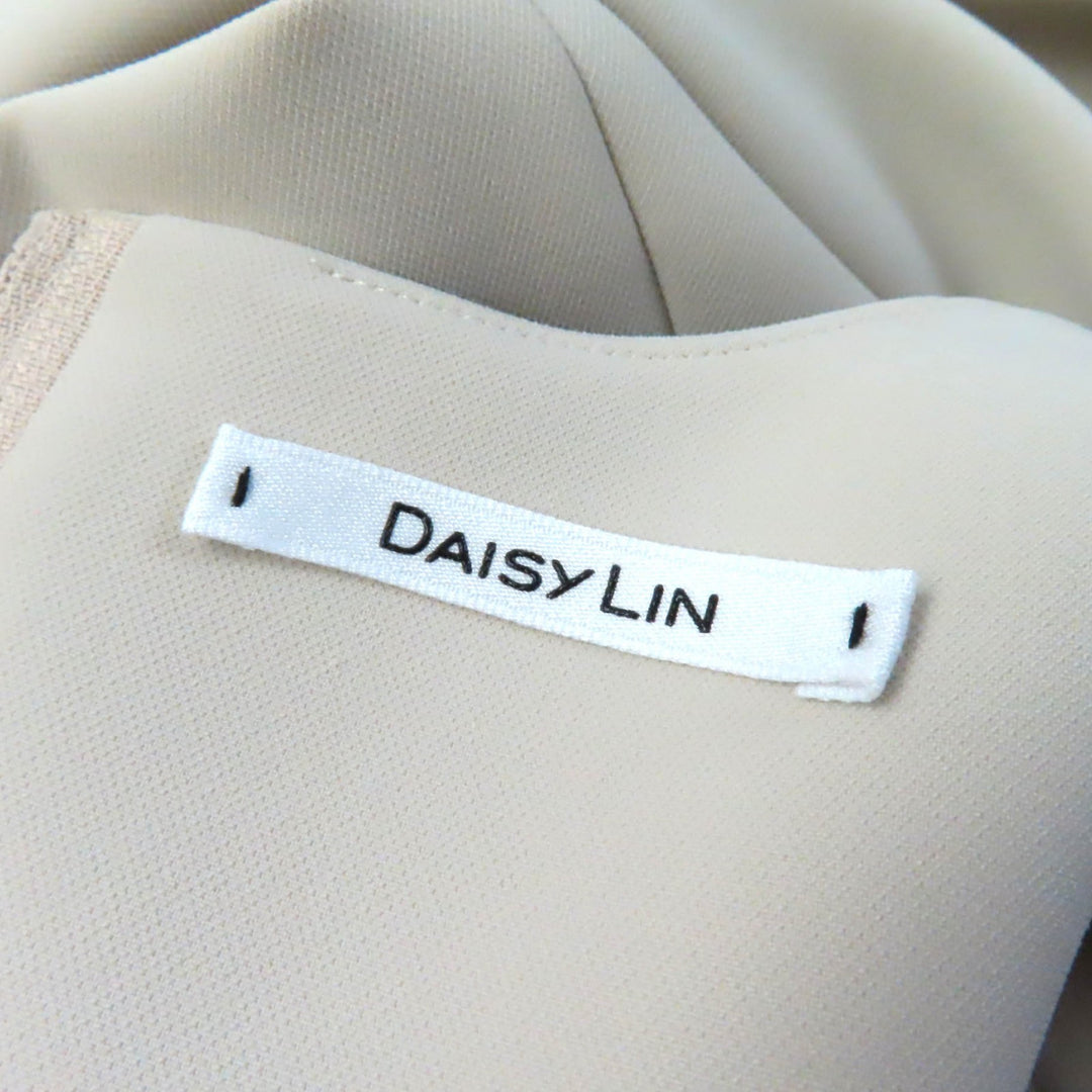 Excellent DAISY LIN one piece Sleeveless box formal dress beige Women 40 06548