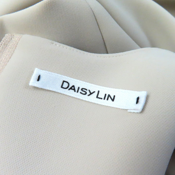 Excellent DAISY LIN one piece Sleeveless box formal dress beige Women 40 06548