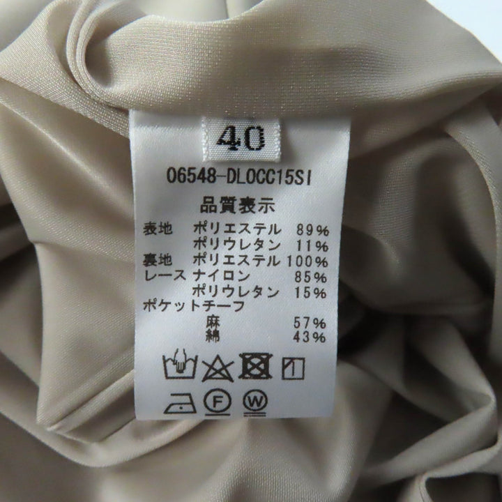 Excellent DAISY LIN one piece Sleeveless box formal dress beige Women 40 06548