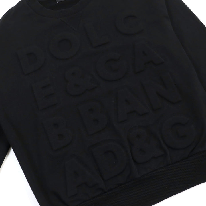 DOLCE&GABBANA sweat Black tag logo design embroidered mens XS G9QI2T / G7TOO