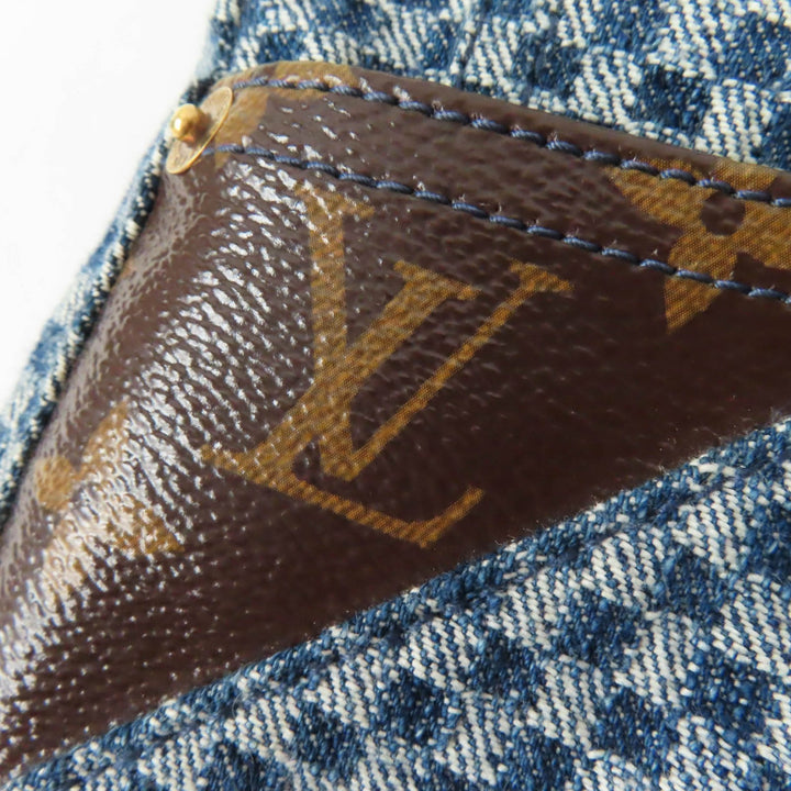 Discounted Great LOUIS VUITTON Denim pants Damier Pattern with Monogram Leather 34
