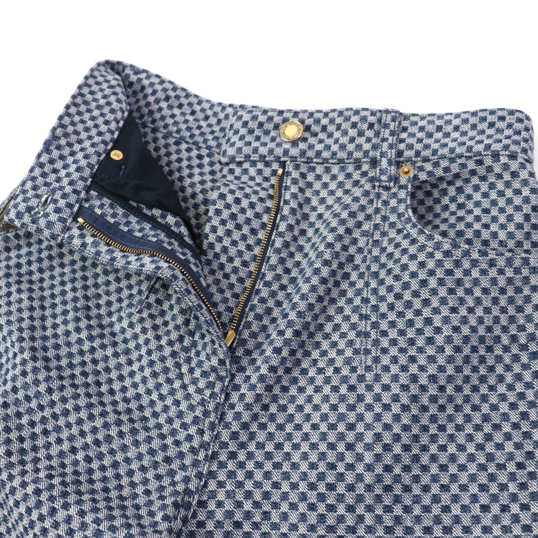Discounted Great LOUIS VUITTON Denim pants Damier Pattern with Monogram Leather 34