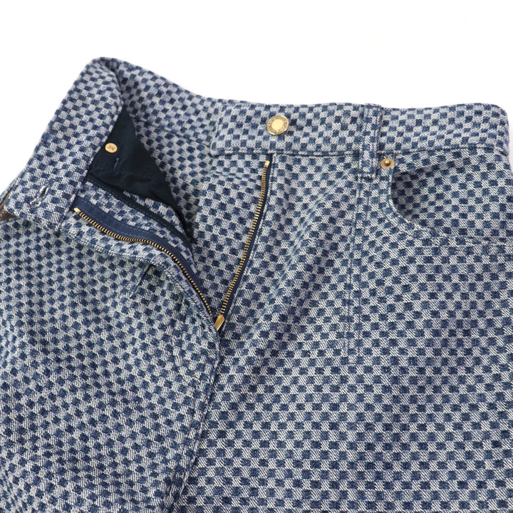 Discounted Great LOUIS VUITTON Denim pants Damier Pattern with Monogram Leather 34