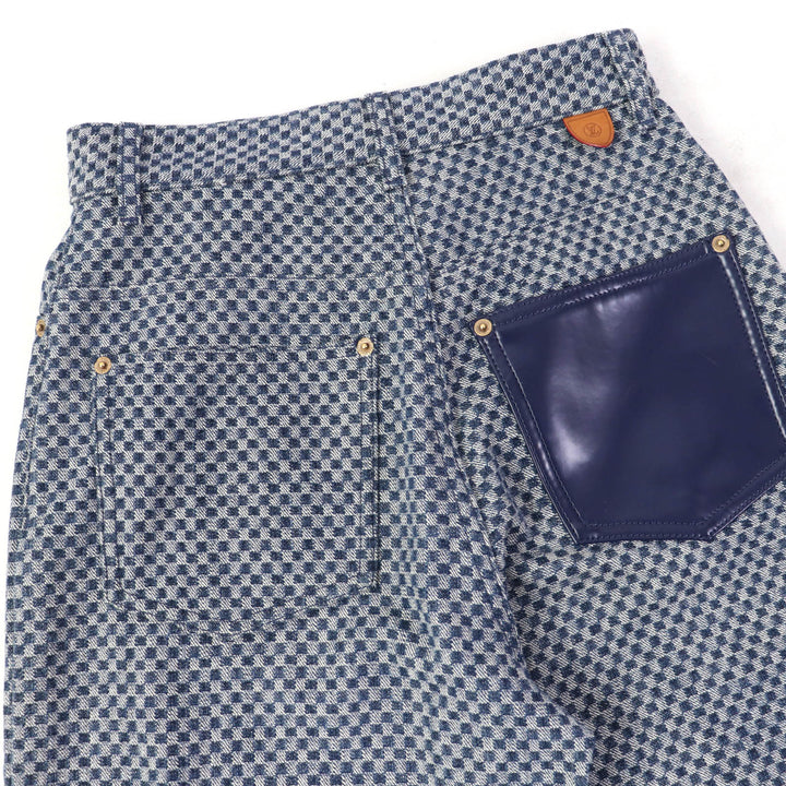 Discounted Great LOUIS VUITTON Denim pants Damier Pattern with Monogram Leather 34