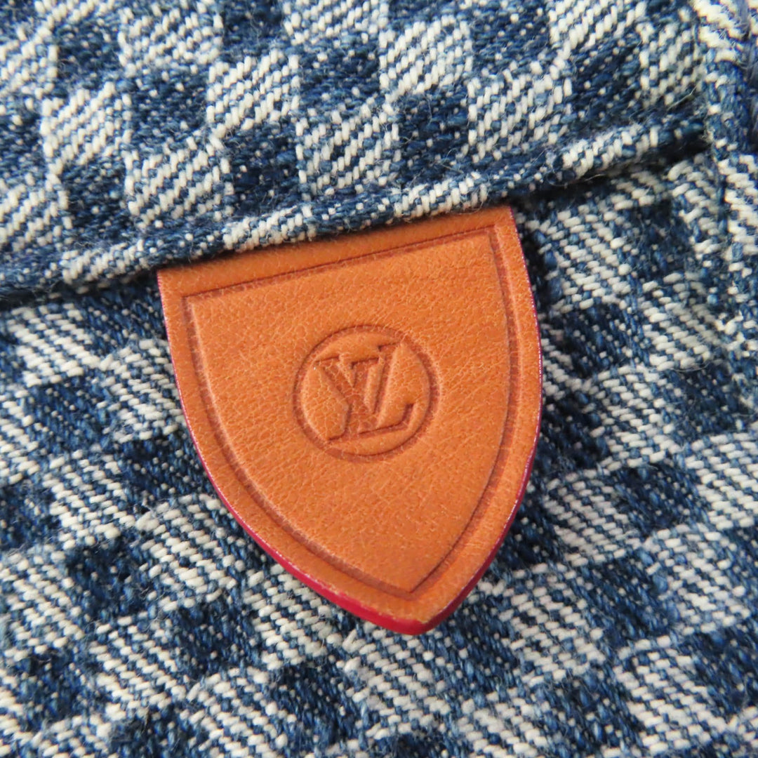 Discounted Great LOUIS VUITTON Denim pants Damier Pattern with Monogram Leather 34