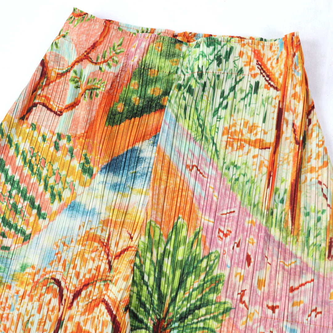 Discounted Excellent PLEATS PLEASE Wide pants PROMENADE Total pattern print 4 PP31JF705