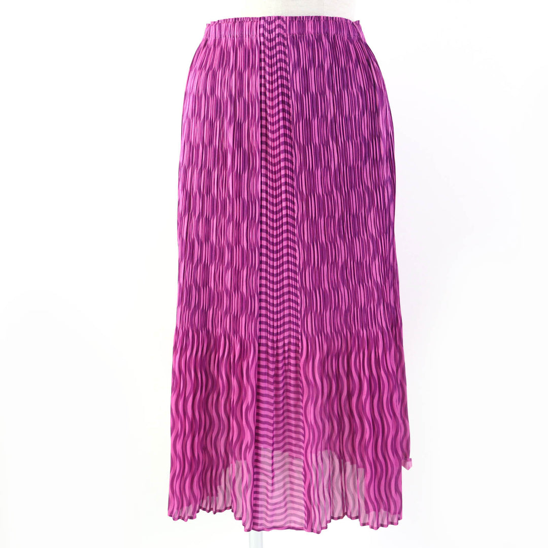 Discounted Excellent PLEATS PLEASE two-piece set Wave Pattern Long Sleeve Shirt/Long Skirt
