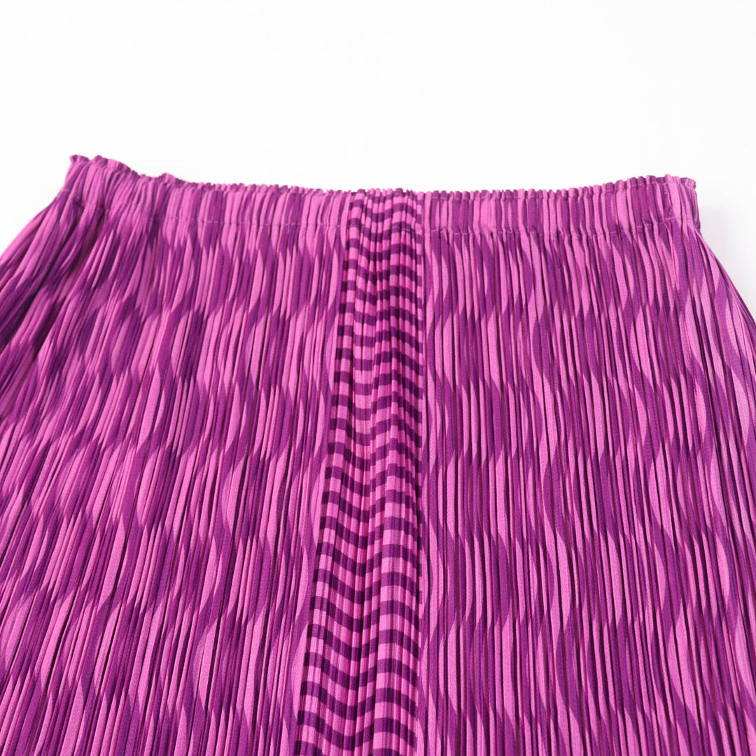 Discounted Excellent PLEATS PLEASE two-piece set Wave Pattern Long Sleeve Shirt/Long Skirt