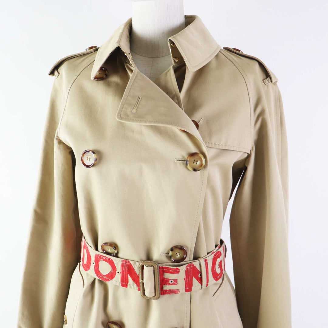 Discounted Great BURBERRY trench coat Graffiti beige cotton Women 36 8037621