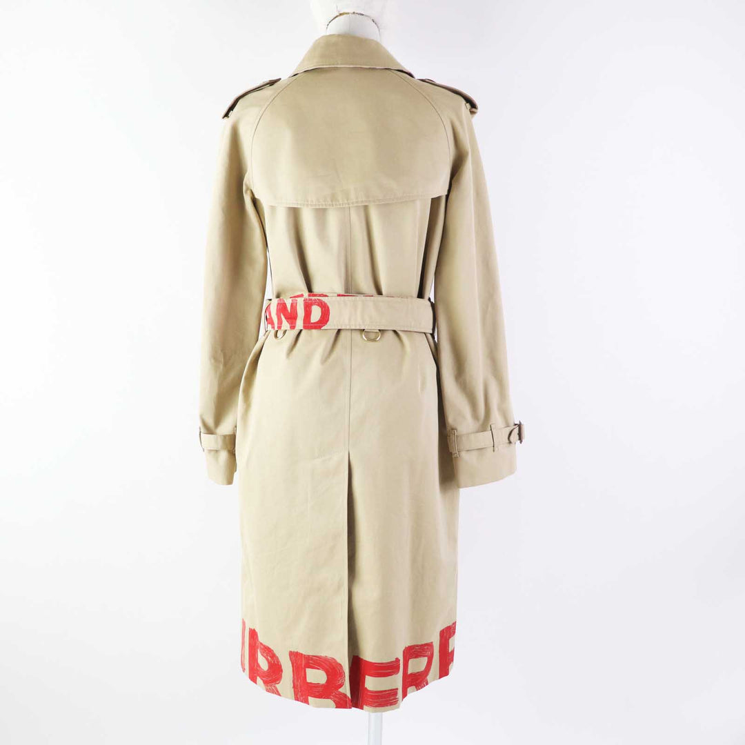 Discounted Great BURBERRY trench coat Graffiti beige cotton Women 36 8037621