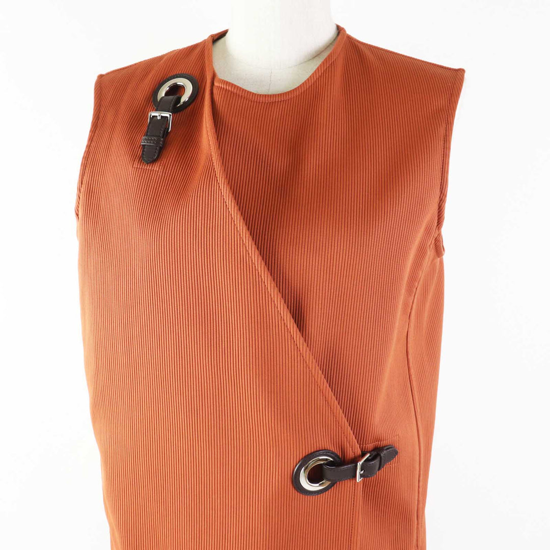 Discounted Excellent HERMES one piece ROBE PORTEFEUILLE terracotta cotton Women 38 2E0527D6