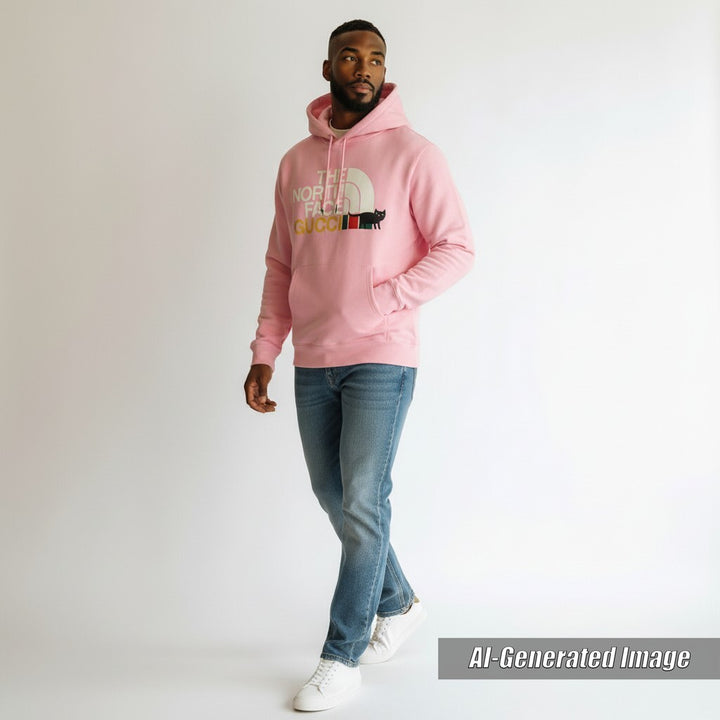 Discounted Great GUCCI THE NORTH FACE Parker Logo print pullover pink cotton mens M 626989