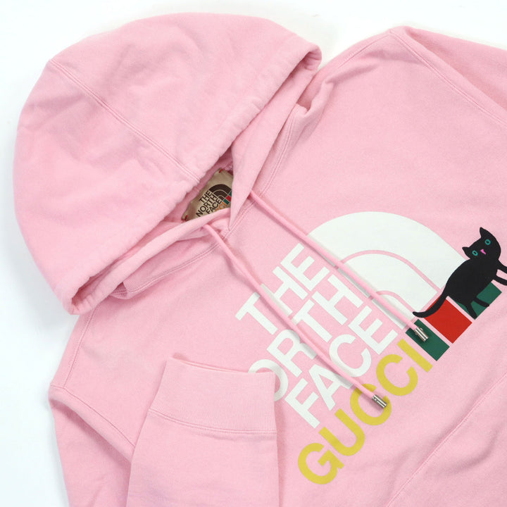 Discounted Great GUCCI THE NORTH FACE Parker Logo print pullover pink cotton mens M 626989
