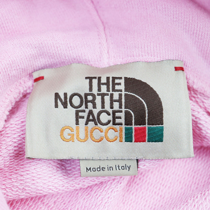 Discounted Great GUCCI THE NORTH FACE Parker Logo print pullover pink cotton mens M 626989