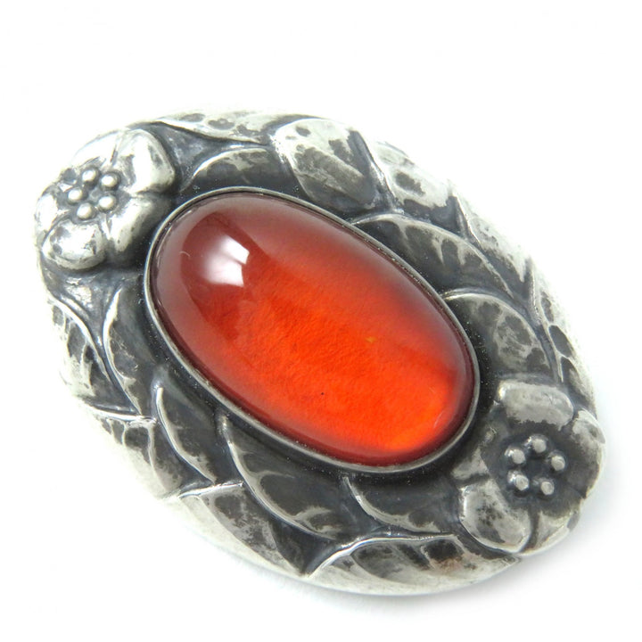 Great Georg Jensen Brooch Classic Silver orange SV925 Women 51