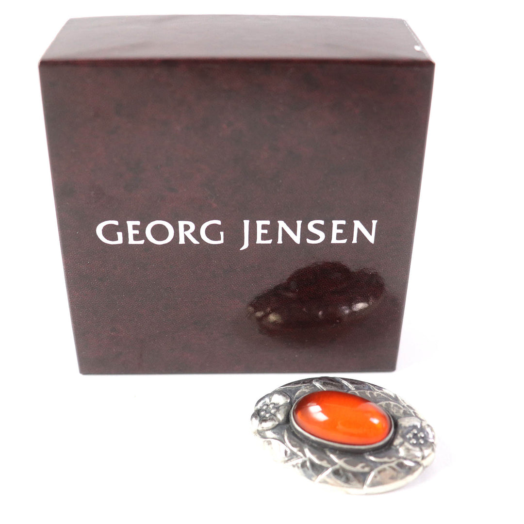 Great Georg Jensen Brooch Classic Silver orange SV925 Women 51