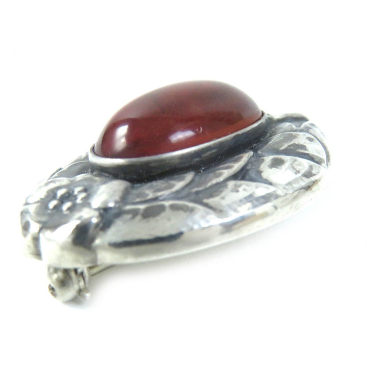 Great Georg Jensen Brooch Classic Silver orange SV925 Women 51