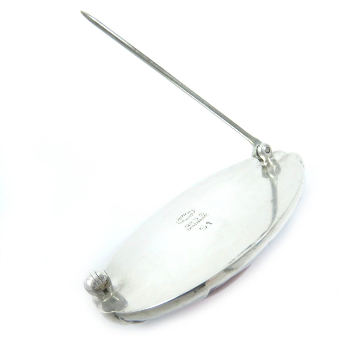 Great Georg Jensen Brooch Classic Silver orange SV925 Women 51